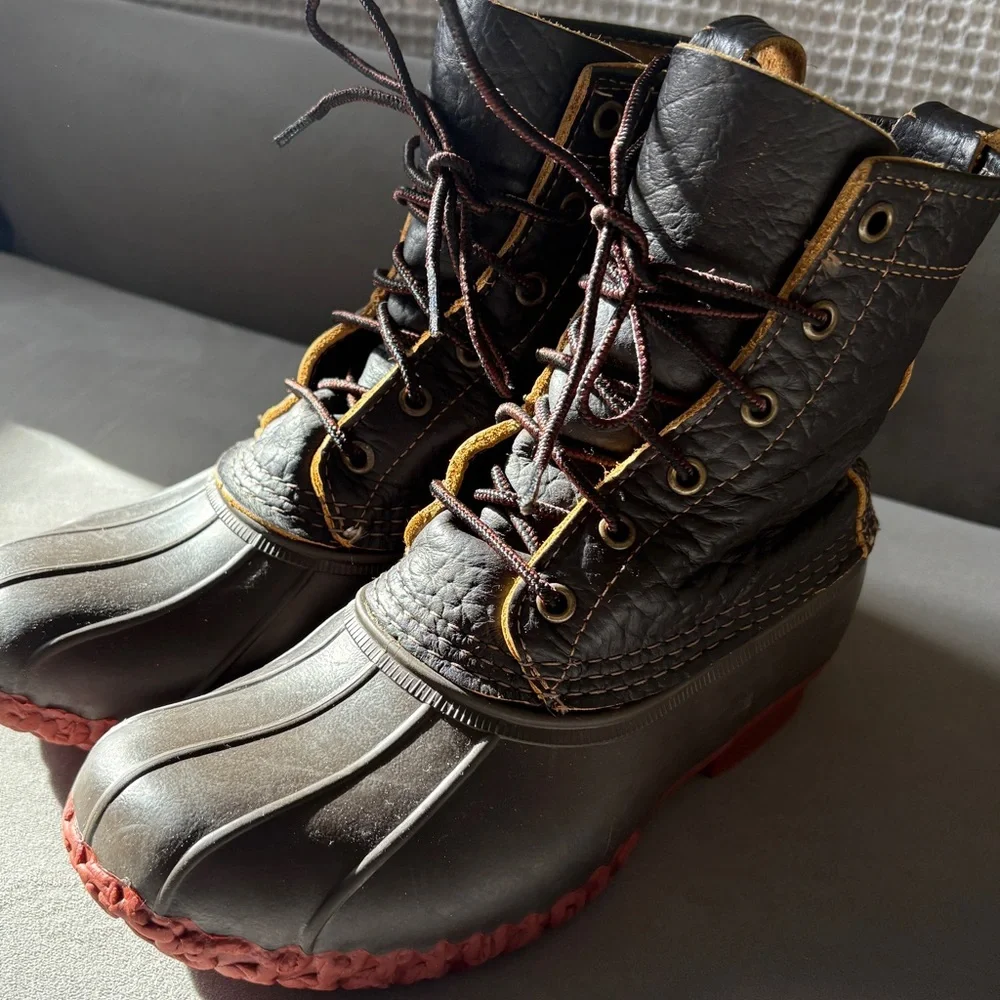 L.L. Bean Boots 8” Bison Brown/Brick Red - Picture 1 of 7